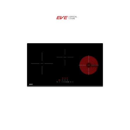 เตาฝังอินดักชั่น เตาแม่เหล็กไฟฟ้า 2 หัว เซรามิก 1 หัว EVE รุ่น HB73-2IND1DCEM/SC ขนาด 73 ซม. สีดำ_6